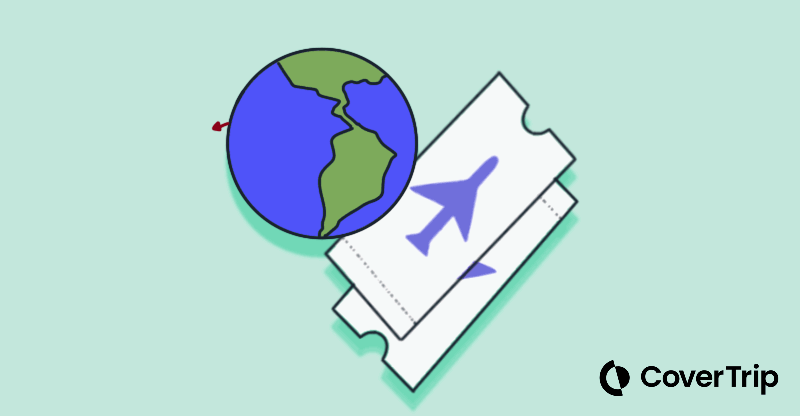 World with airline tickets round trip and one way